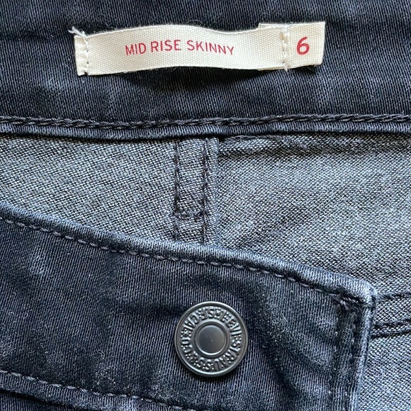 Women’s Levi’s Mid Rise Skinny Jeans Black Size 6 - Picture 5 of 15